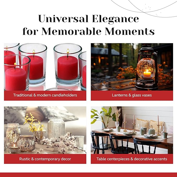 Red Apple Cinnamon Scented Votive Candles, Set of 12-1.25" Wax Candles for Home, Scented 10 Hour Burn Time - Aromatherapy, Spa Ambiance, Table Centerpieces & Home Décor