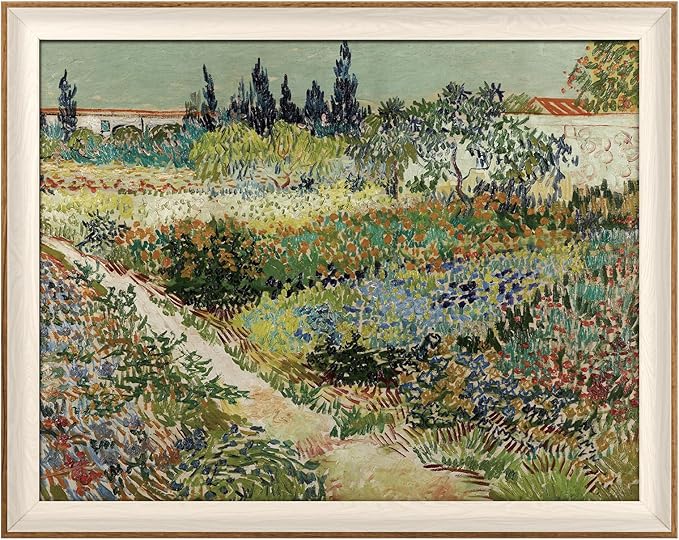 VIYYIEA Framed Canvas Wall Art for Living Room, Vintage Home Decor Landscape Oil Painting Summer Room Decor Bathroom Wall Decor, Gifts for Friends or Family -【Garden of Arles】-(16"x20")