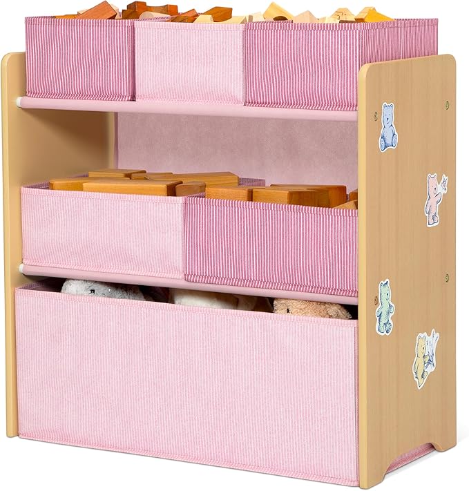 Delta Children - GapKids 6 Bin Toy Organizer - Greenguard Gold Certified, Blush Pink