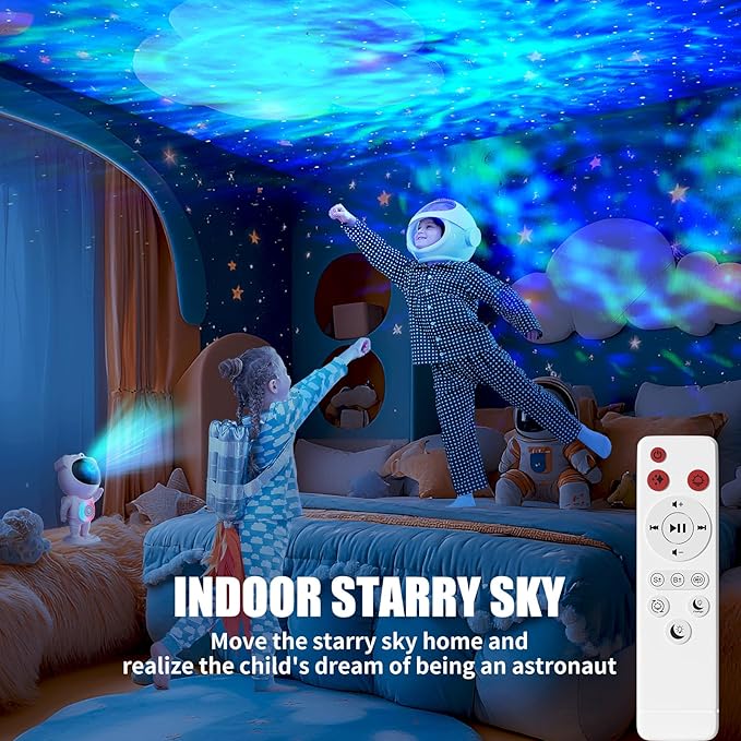 Astronaut Galaxy Projector,Space Projector,with Bluetooth Speaker and Remote Control,360° Adjustable Angle,Spaceman Star Kids Night Light, for Bedroom Ceiling Adult Birthday(Pink)