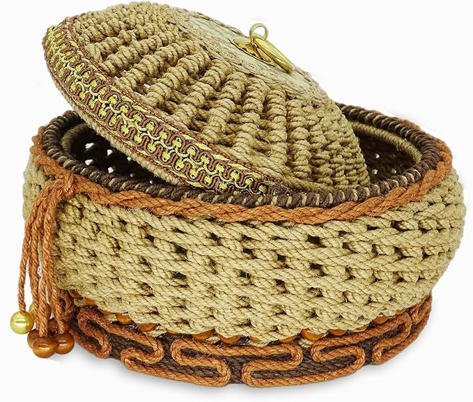 Zenpeace Wicker Basket, Suitable For Hand-Woven Big Rectangular Basket In Bedrooms, Kitchens, Bathrooms and Living Rooms, for Organizing and Decorating Projects, Clothes and Various Items (Bohemian)