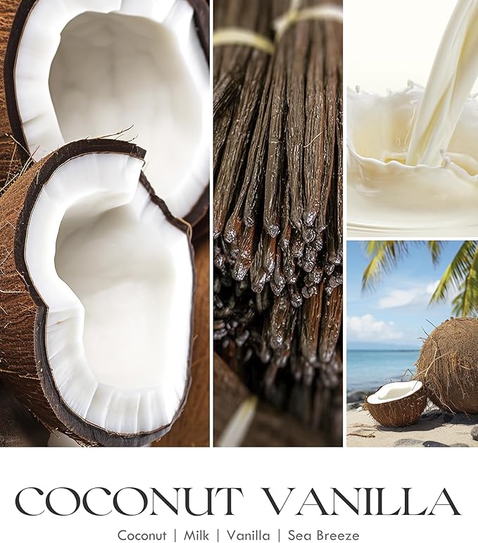 AOOVOO Coconut Vanilla Candles - 9 oz Scented Candles, Aromatherapy Candle, Soy Candle for Home Scented (Pack of 2)