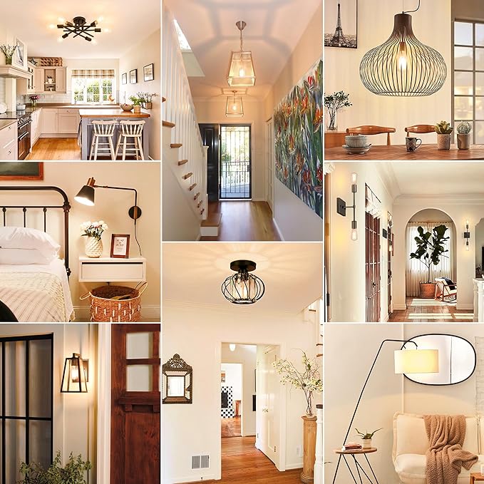 ASOMST 4-Pack Vintage Edison Bulbs 60W Equivalent, 850LM 6W LED Light Bulb Warm White 2700K, ST58 Filament Lighting E26 Base, Non-Dimmable