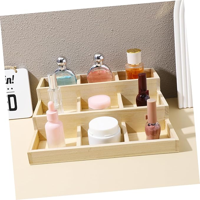 KESYOO Wooden Multi-layer Jewelry Box Earring Necklace Organizer Makeup Counter Storage