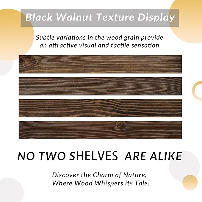 72 Inch Floating Shelves Set of 2,8-in Deep High End Real Solid Wood Floating Shelves for Wall, Ideal for Bedroom, Kitchen & Coffee Bar Storage, with Sturdy Hidden Bracket