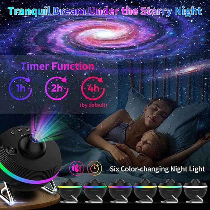 Galaxy Projector, 13 in 1 HD Planetarium Star Projector for Bedroom with Meteor Milky Way, Space Ceiling Starry Night Light Projector for Kid Adult, Led Galaxy Light with Timer, Ideal Gift (Black)