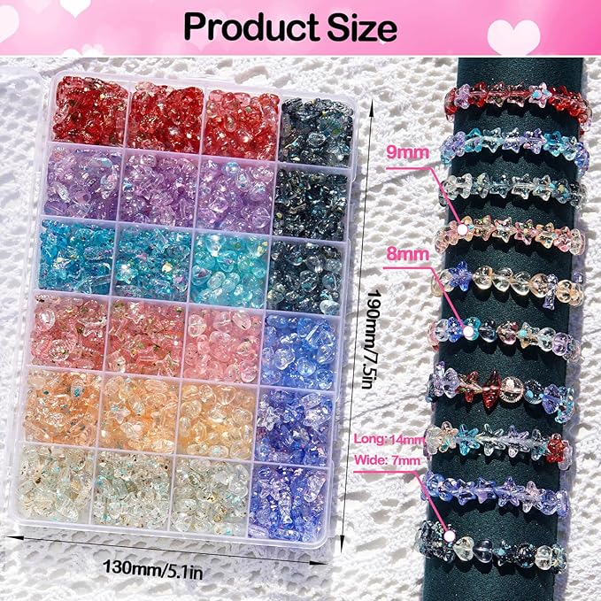 960 Pcs Pastel Acrylic Beads Set for Jewelry Making - Star, Heart & Seashell Charms in 8 Colors - DIY Bracelets, Earrings, Necklaces & Keychain Supplies - Aesthetic Oil Paint Beads with Storage Box
