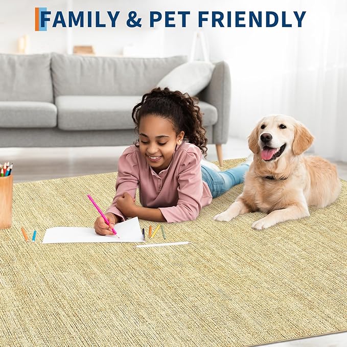 Washable Runner Rug 2x6 Modern Solid Color Kitchen Runner Mat Minimalist Plain Long Runner Rug for Entryway Bedroom Bedside Non Slip Low Pile Boho Accent Solid Runner Rugs for Nursery, Tan 2'x6'