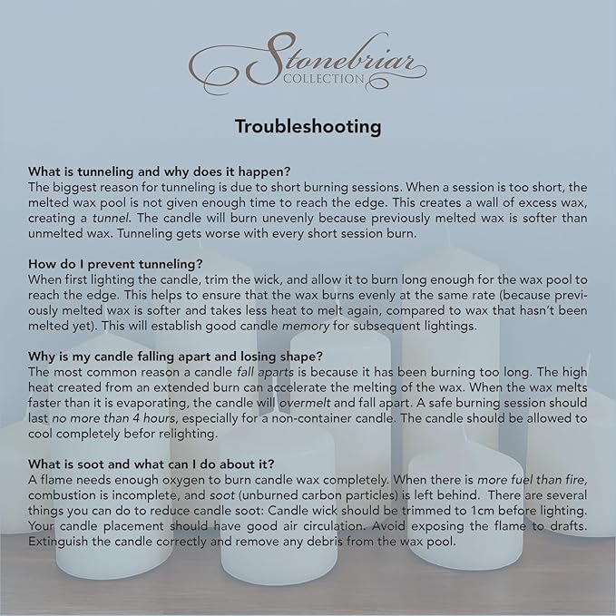 Stonebriar Unscented White Tall Pillar Candles, 18 Hour Burning Candle Pillars, Perfect for Decor, Weddings, Emergencies 3" X 3", 6 count