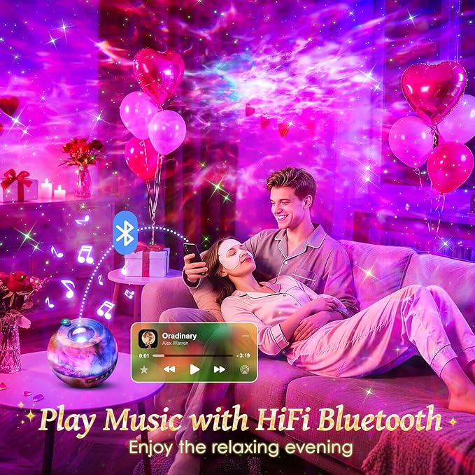 Galaxy Projector for Bedroom,15-Color Galaxy Light Projector Star Projector for Kids Night Light Projector Night Light for Kids,Remote 15 White Noise Sound Machine Ceiling Star Lights for Bedroom Gift