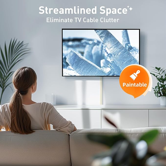 Delamu Beige Cord Hider, 56.7in Beige Cable Hider, Cord Covers for Wires on Wall, Wire Hider Wire Covers for 2-3 Cords for TV on Wall, Easier Setup Cable Cover Management, 4X L14.2 W0.94 H0.47in