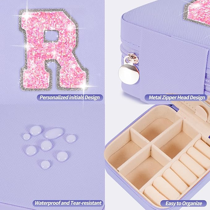 Uygafly Personalized Birthday Gifts for Wife Women - Jewelry Case, Cute Jewelry Box - Lavender,R