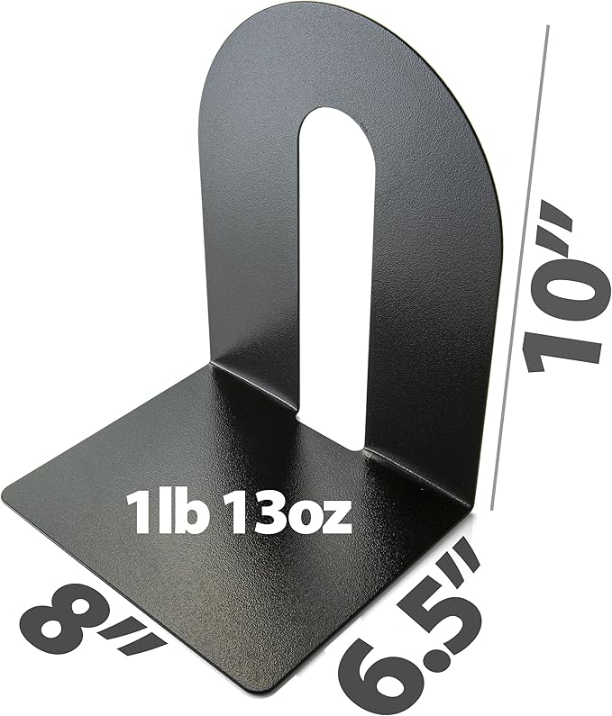 Officemate Bookends, Heavy Weighted 10-inch Steel, Black (93182) (Pack of 6)