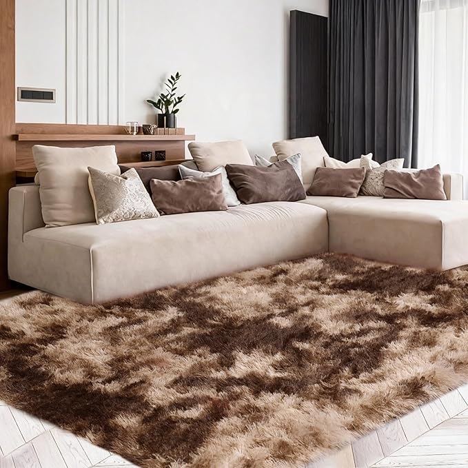 6x9 Rugs for Living Room, Rugs for Bedroom, Plush Fluffy Carpet, Non-Slip Upgrade Tie-dye Coffee Rug, Suitable for Kids Home Decor Aesthetics Dorm.