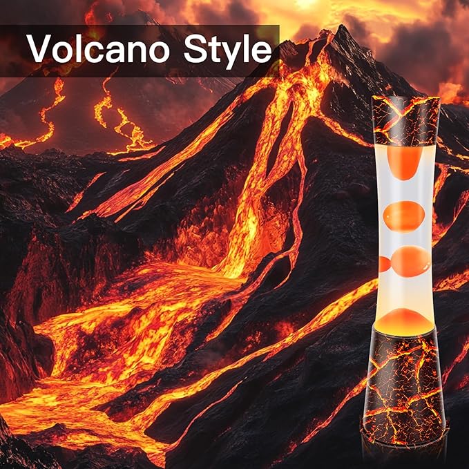 15.5-Inch Color Changing LED Lamp,Smart Timer Remote-Controlled Volcano Large Liquid Motion Lamp,Dynamic Shadow Ambiance Night Light & Christmas Gifts