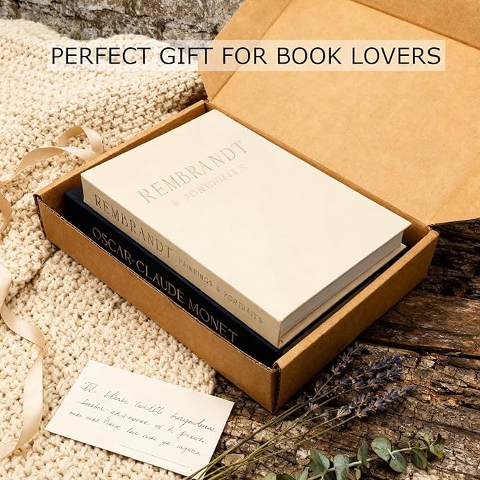 Decorative Books -Set of 2 Linen Covered Boxes Enhance Your Coffee Table,Bookshelf Decors,Aesthetic Fake/Faux Book for Modern Home Decoration, Jewelry Box and Photo Storage Box（Dark Blue and Beige）