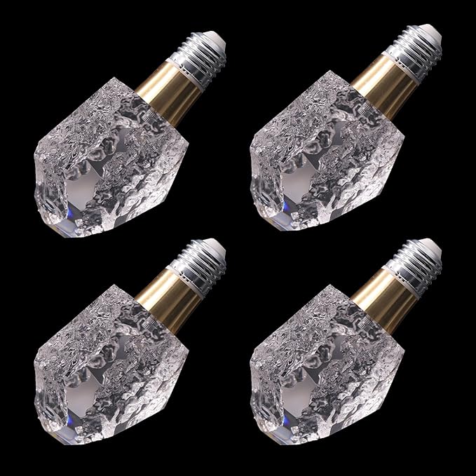 Crystal Decorative LED Light Bulbs 5 Watt(Equivalent 40w),Fancy Unique Pretty Light Bulb E26 Base, Three Color Variable Lightbulbs for Staircase,Bars, Ambience (FP-52, 4PCS)
