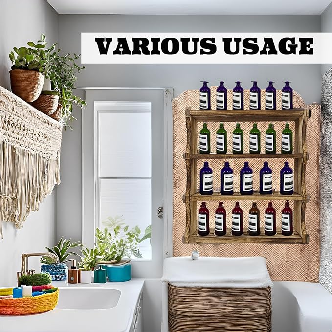 Wood Shot Glass Display Case Shot Glasses Holder for wall shot glass display Bar Collection Stand Collection Display Rack (Carbon)
