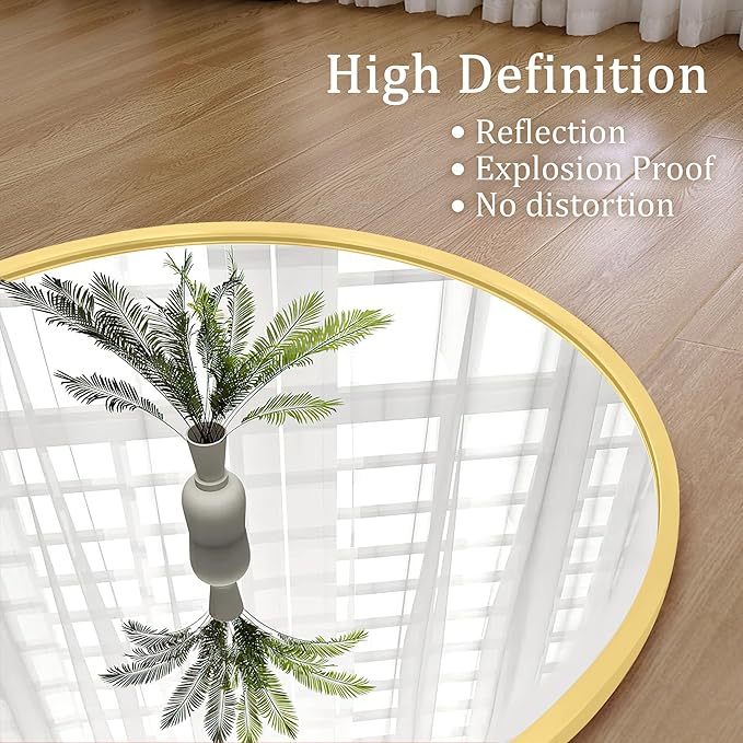 GlasFlength Full Length Mirror with Stand - 56" x 19" Arched Aluminum Alloy Frame Full Body Mirror, Standing Hanging or Leaning Wall Floor Mirror for Bedroom Living Room Entryway, Gold
