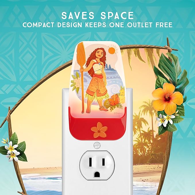 Disney Moana LED Night Lights Plug Into Wall NightLight for Kids Room Decor Ambient Lighting Girls Boys Bedroom Bathroom Light Nursery 85993