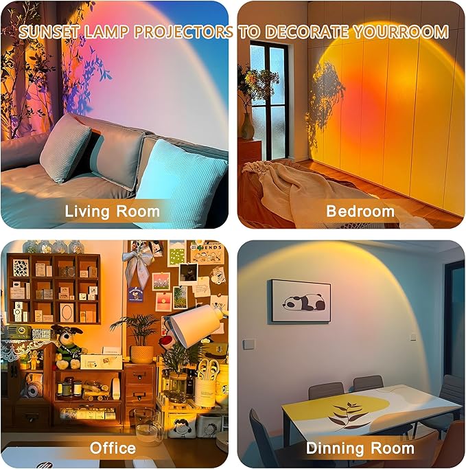 Sunset Lamp Projector, Multicolor Changed Night Light with Remote,APP Control, 360°Rotation for Party, Bedroom Decor,Tiktok,Photography
