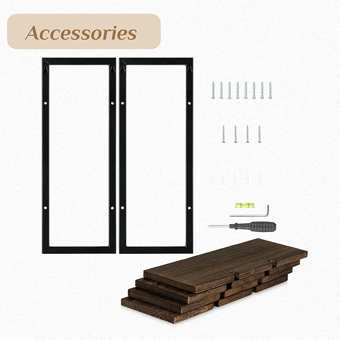 Decorative Floating Shelves for Bedroom: 2-Tier Display Hanging Shelves Storage for Home Office Small Space Corner