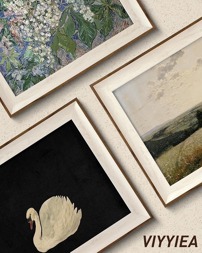 VIYYIEA Framed Canvas Wall Art, Landscape Wall Art for Living Room, Vintage Natural Oil Painting Picture, Beautiful Scenery Home Decor, Bathroom Wall Decor -【Summer Landscape】-(24"x36")