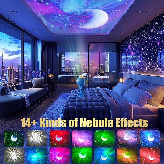 Astronaut Galaxy Moon Star Projector, Kid Night Light for Bedroom Ceiling, Space LED Lamp, Gifts for Kids Teens Boys 1-9 10-15 Year Old, Christmas