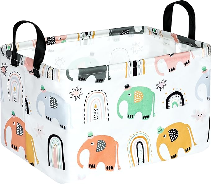 Rectangle Gift Shelf Nursery Storage Basket Laundry Hamper Storage Box and Bins for Home Clothes with Handles