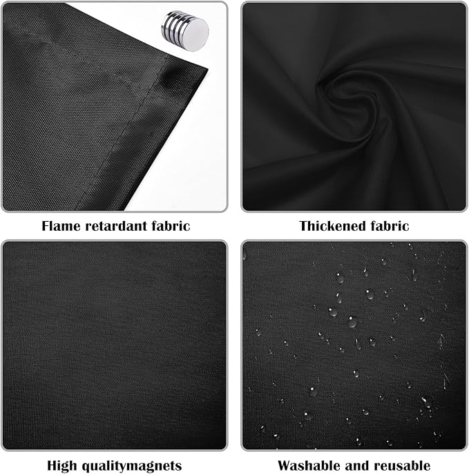 ANGSYLTH 2 Pcs Fluorescent Light Covers - 4 x 2 Feet Covers for Ceiling Lights, Magnetic Light Filters for Classroom, Office, Hospitals, Home (Black)