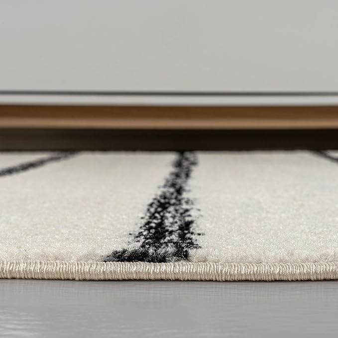 JONATHAN Y Williamsburg Minimalist Stripe Cream/Black Indoor Area Rug, 8x10, Contemporary, Modern, Easy-Cleaning for Living Room, Bedroom, Kitchen, Pet Friendly, Non-Shedding (MOH201D-8)