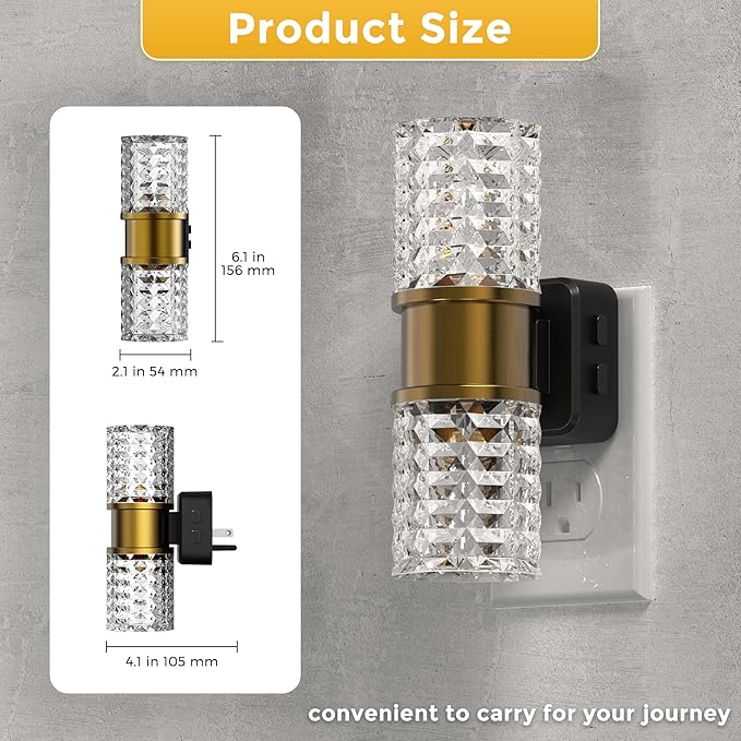L LOHAS LED Night Light, Dimmable Night Lights Plug into Wall, 0-100LM Adjustable Brightness LED Night Light,Automatic Night Lights Plug in with Auto Light Sensor, for Bedroom Hallway Home Decor