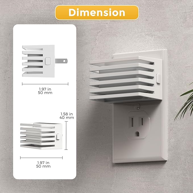 L LOHAS LED Modern Plug in Night Light with Dusk to Dawn Sensor, 2000K Amber Warm Night Lights Plug into Wall, Dimmable Night Light for Bedroom, Bathroom, Kids' Room (White, 2 Pack)