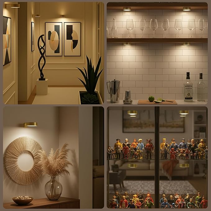 3-Pack Picture Lights for Wall, Rechargeable Battery Operated Led Painting Light with Remote Dimmable ＆ Timer, 3 Lighting Modes Magnetic Art Display Light, Wall Decorative Lighting for Picture,Frame