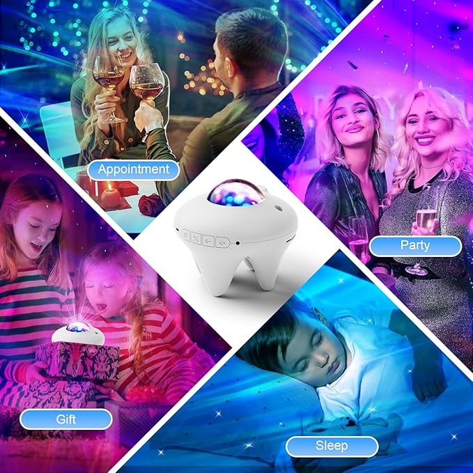 Galaxy Projector with Moon,Northern Galaxy Light Aurora Star Projector with Bluetooth Speaker Timer and Remote Control,Night Lights for Bedroom Decor, Gifts for Kids, Christmas,Birthday