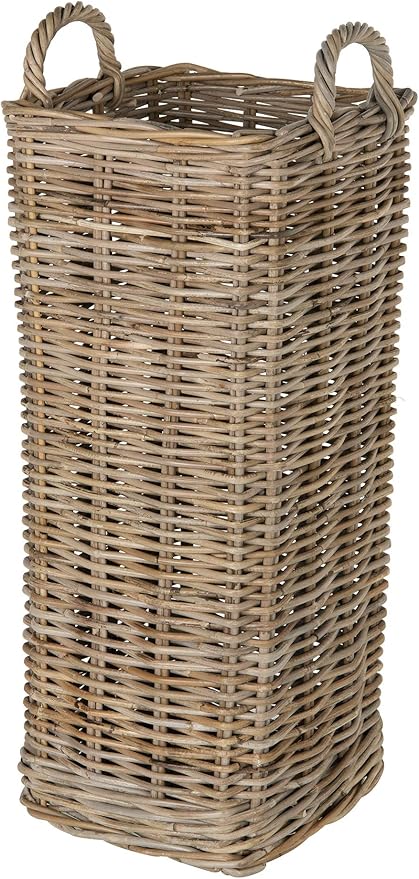 KOUBOO Kobo Square Umbrella Stand with Metal Water Catch, Gray Storage Basket Grey