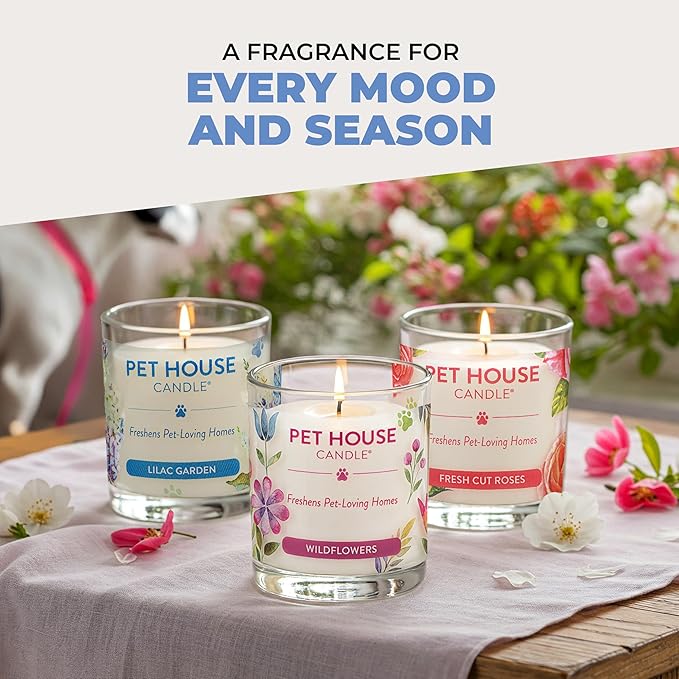 Pet House Candles Plant Based Cookie Scented Candle Clean Burning, Long Lasting for Home, Sugar Cookies