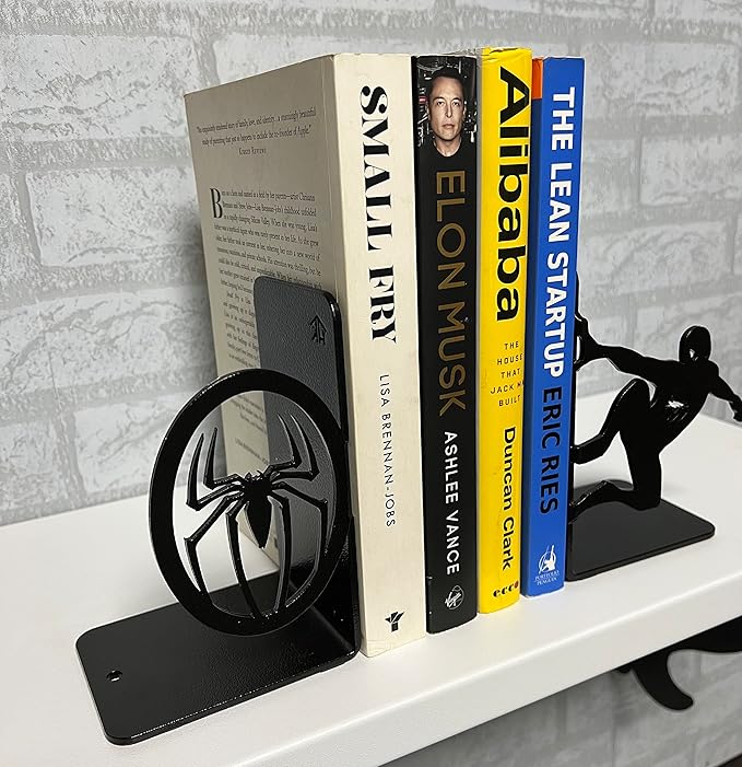 Superhero Decorative Metal Bookends,Metal Bookends, Non Skid Book Ends, Book Stopper for Home/Office Decor/Shelves, 7 X 5.5 X 4 inch per Piece