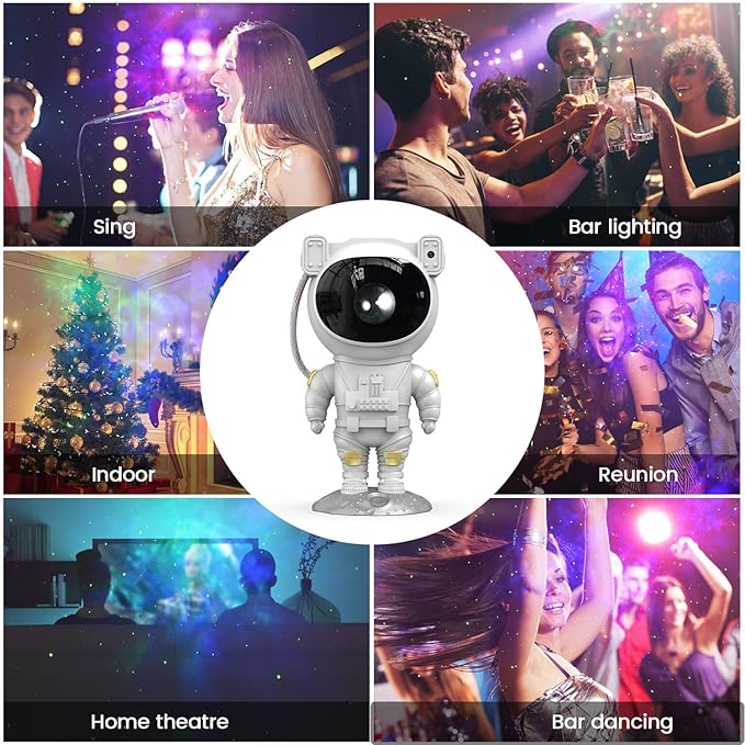 Astronaut Galaxy Projector for Bedroom, 360°Adjustable Star Projector with Timer Remote Control, Night Light Lamp, Sky Light Projecter for Gifts Gaming Party Home Décor