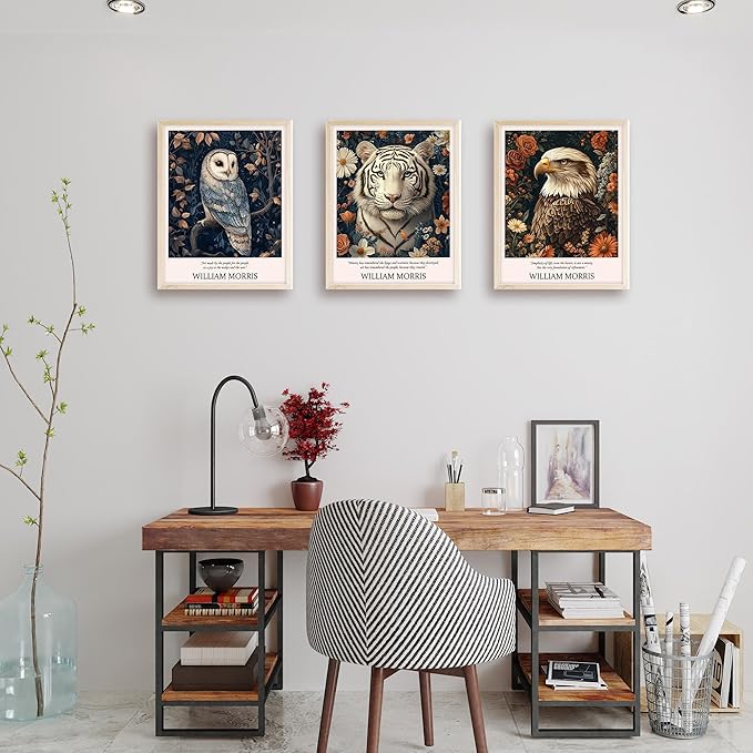 Eastern Print William Morris Wall Art Set Of 7 Prints, Vintage Animal Artwork For Walls Living Room And Bedroom, Colorful Posters For Room Aesthetic, Nature Botanical Wall Decor, Unframed 8x10 Inches