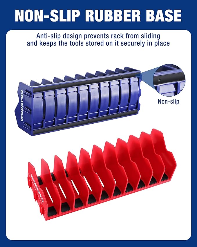 WORKPRO 4-Pack Plier Organizer Rack, Pliers Holder and Cutter Organizers with Non-Slip Rubber Base, 40-Slot Tool Box Organizer, Tool Drawer Organizer, Tool Storage, Plier Rack (Pliers Not Included)
