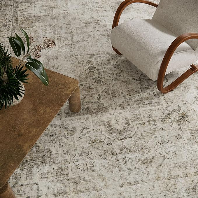 Washable Area Rugs for Living Room: 6x9 Bedroom Area Rugs Boho Vintage Rugs Stain Resistant Non Slip Low Pile Soft Lightweight Carpet for Kitchen Dining Room Farmhouse Nursery Kids Room Home Office