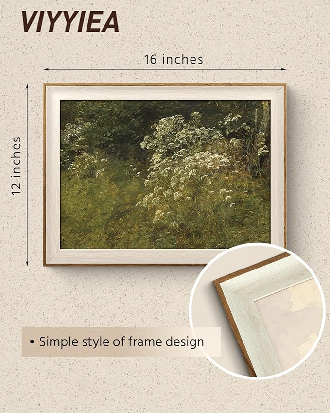 VIYYIEA Framed Wall Art for Living Room, Parsley Canvas Prints, Green Home Decor, Plants Painting Picture, Bathroom Wall Decor Gifts for Friends or Family - 16L x 12W