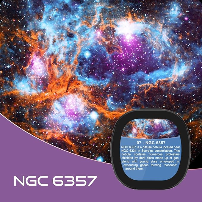 Set of 6 Replaceable Galaxy Projector Discs– for Samosvit Home Planetarium Galaxy Projector with Meteor Effect – Gift for Kids (Thematic Nebulas 1/6) Galaxy Disc