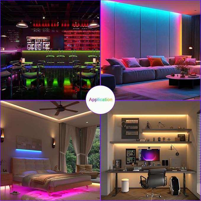 JOYLIT RGBWIC COB LED Strip Lights 32.8FT/10M 24V, RGB + 3000K Warm White WS2811 IC Color Chasing LED Light Strip, 784LEDs/M High Density Continuous SPI Addressable Indoor Tape Lights(Light Only)