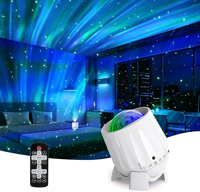 Northern Lights Projector, Aurora Star Night Light Projector for Teen Boys Girls Gifts, Star Projector with Timer/Bluetooth Speaker/White Noise, Galaxy Projector for Room Decor/Relax/Party