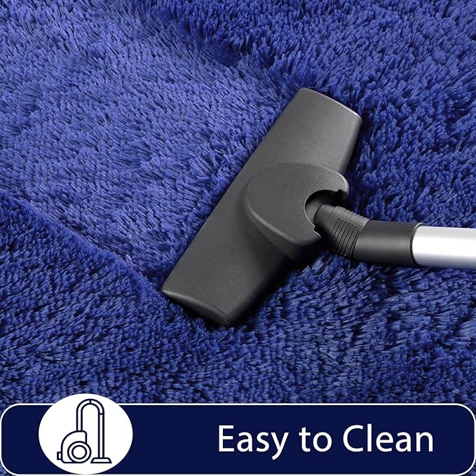 Large Area Rugs for Living Room, 7x10 Soft Fluffy Shaggy Rug, Machine Washable Non-Slip Plush Fuzzy Indoor Carpet, Aesthetic Home Decor for Bedroom,Kids Room,Nursery,Dorm, Dusty Blue