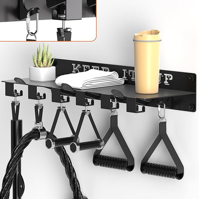 TRUSOON Tonal Accessories Shelf, 16.76" Heavy Duty Steel Wall Mounted Floating Storage Rack with T-Bracket Lock Hangers, Compatible with Various Home Gym Accessories, Black