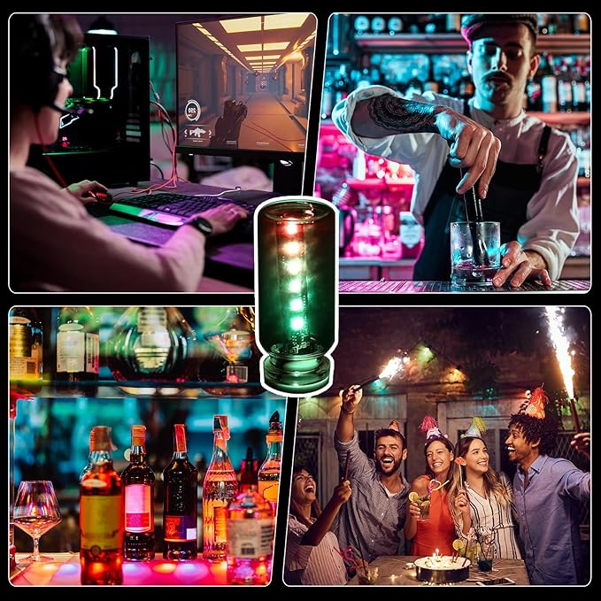 Car USB Light Bulbs, Retro Glass Bottle LED Night Lamp with Touch Control, 13 Modes & 7 Colors, Portable Interior Car Lights for Vehicle, Bedroom, Camping, Party Decor,2PCS