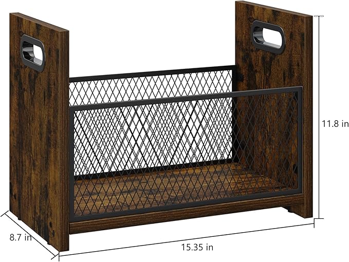 Large Magazine Rack Floor, Vinyl Record Storage, Magazine File Holder Storage Basket for Letters, Books, Newspapers, Desktop and Home Office, 15.35" L x 8.7" W x 11.8" H